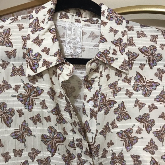 Sadie & Sage Button Down Butterfly Print Shirt Dress NWT - Picture 4 of 6